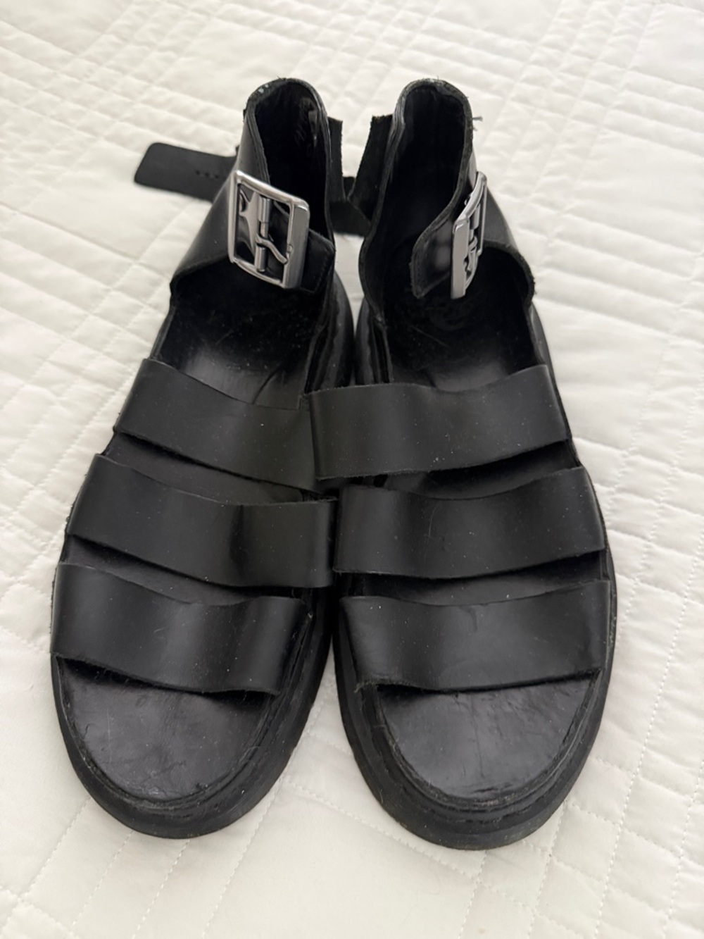Dr. Martens Black Triple-Strap Leather Sandals